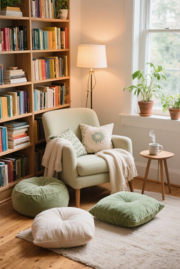 comfortable reading nook pillows