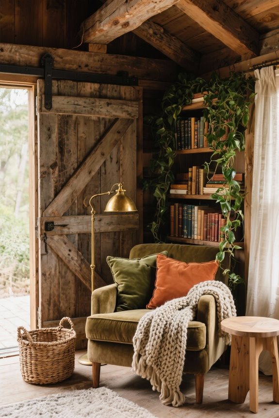cozy functional barn doors