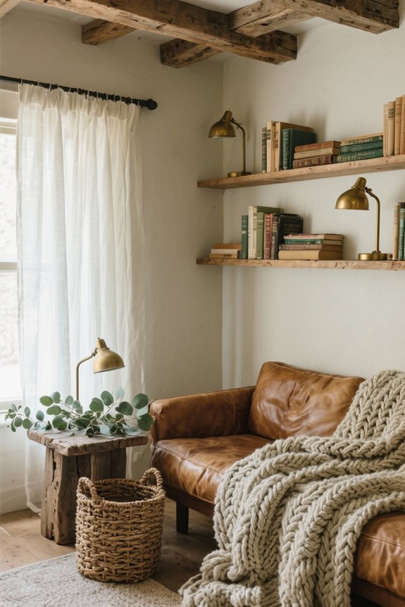 cozy rustic cabin layering