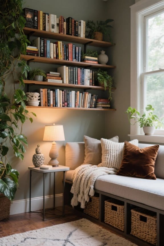 cozy well lit reading nook