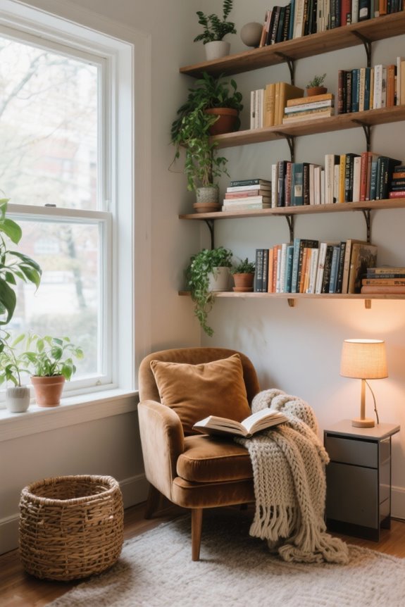 cozy window reading nook