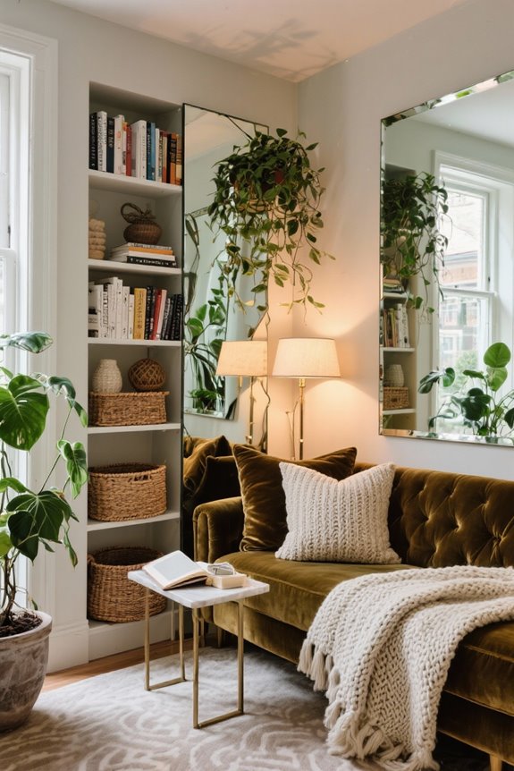 mirrored furniture enhances spaces